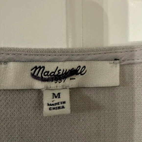 Madewell Gray & White Short-sleeve Top - Size M - Picture 3 of 4